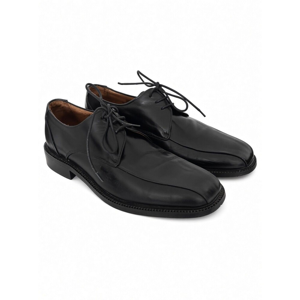 Bacco Bucci Italialian Leather Dress Shoes Oxford Black Mens Sz 10 Tie Formal
